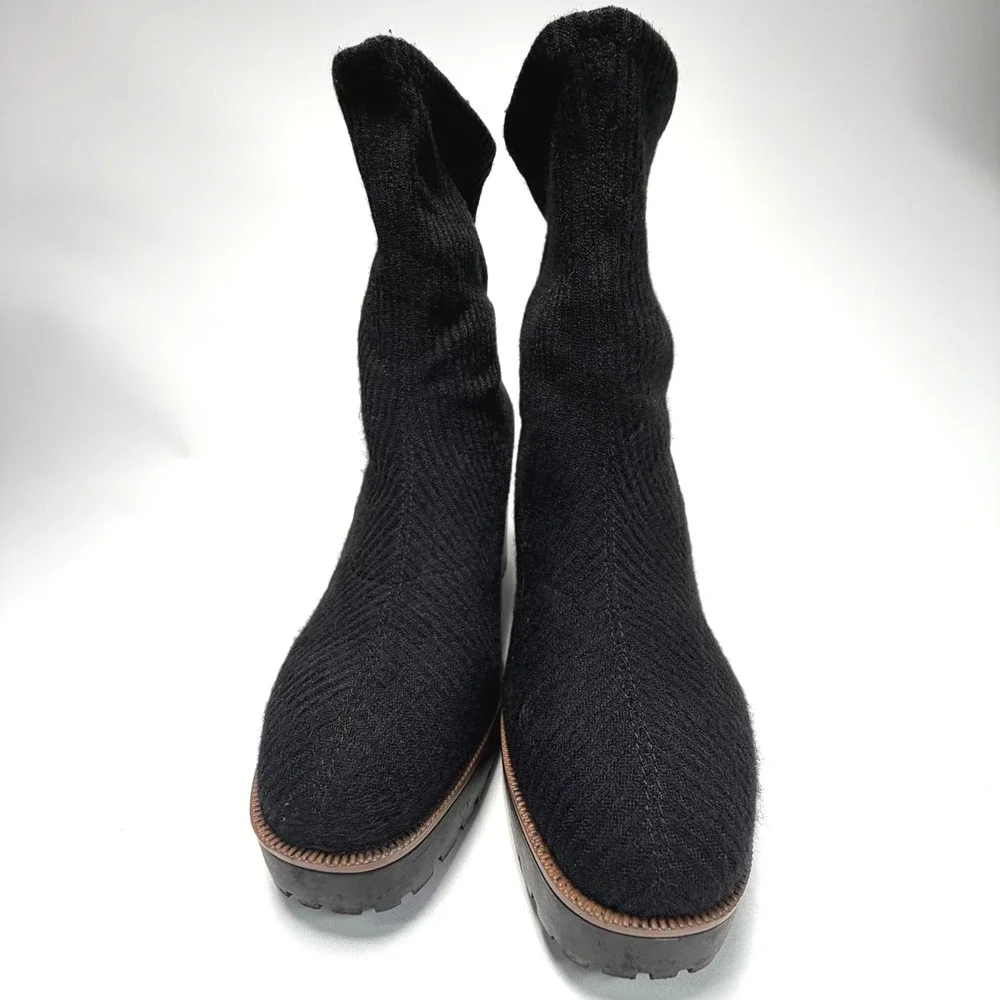 Chinese Laundry‎ Platform Sock Boots Lug Sole Black Womens 10 Chunky